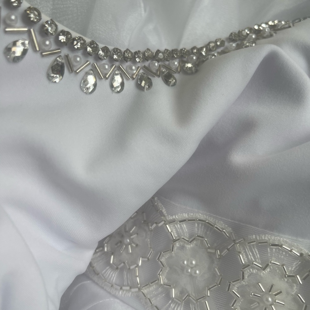 White girls couture christening flower girl semi glitz natural pageant dress - Picture 2 of 7